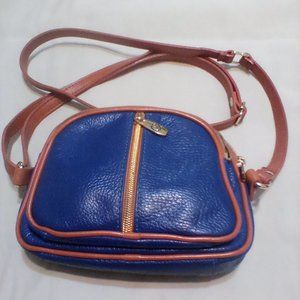 VALENTINA  Genuine Leather Cross body bag, Denim Blue. In excellent condition.
